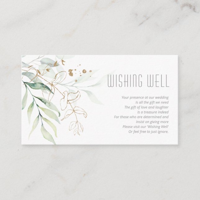Dreamy Greenery Wishing Well V2 Green/Blue ID817 Begleitkarte (Vorderseite)