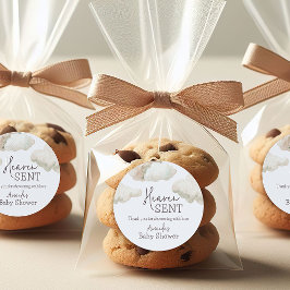 Dreamy Heaven Sent Blue Boy Baby Dusche Runder Aufkleber