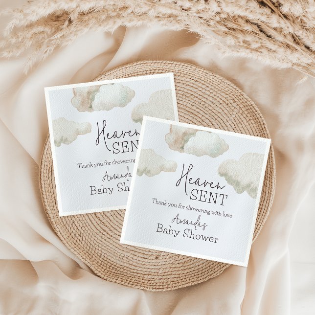 Dreamy Heaven Sent Blue Boy Baby Dusche Serviette (Von Creator hochgeladen)