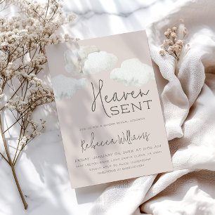 Dreamy Heaven Sent Gender Neutral Gender Offenlegu Einladung