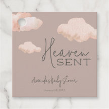 Dreamy Heaven Sent Sky Themed Beige Baby Dusche