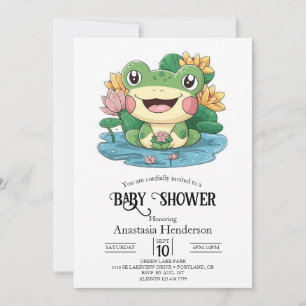 Dreamy Hübsch Frog Baby Shower Einladung