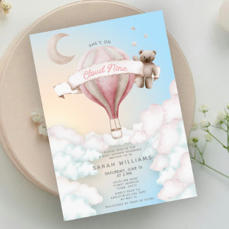 Dreamy ist auf Cloud Nine Pastel Baby Dusche Einladung