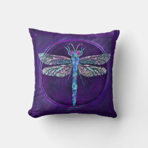Dreamy Jewel Töne Dragonfly Square Kissen