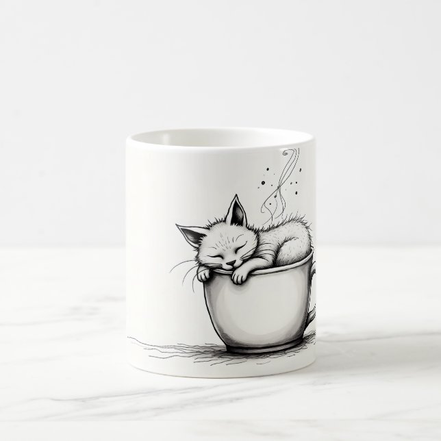 Dreamy Kitten in einem Cup Kaffeetasse (Mittel)
