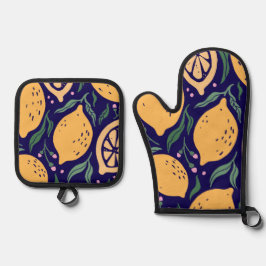 Dreamy Lemons Ofenhandschuh & Topflappen-Set