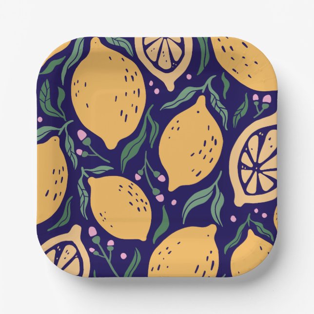 Dreamy Lemons Pappteller (Vorderseite)