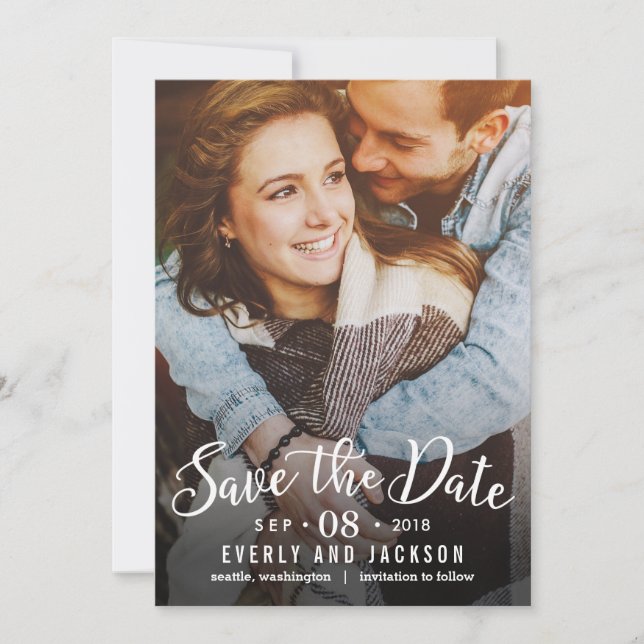 Dreamy Liebe Wedding Save the Date Card (Vorderseite)