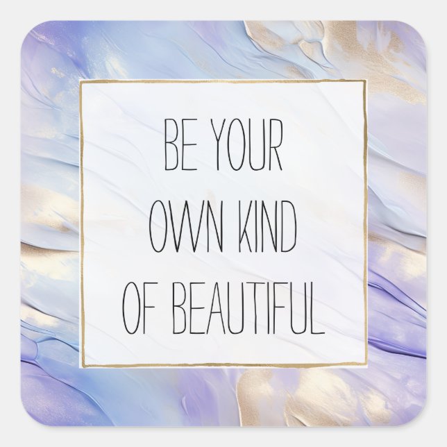 Dreamy Lila Blue Mist Gold Pearl Quadratischer Aufkleber (Vorderseite)