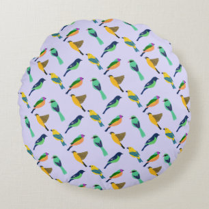 Dreamy Lila Sky Colorful Bird  Rundes Kissen