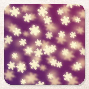 Dreamy Lila Snowflake Bokeh Lights Rechteckiger Pappuntersetzer