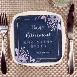 Dreamy Lilac Pastel Watercolor Retirement Party Pappteller