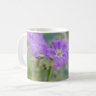 Dreamy Lilac Wildblume Geranium Foto und Name Kaffeetasse