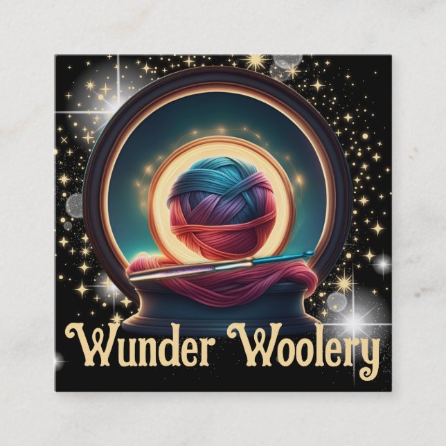 Dreamy magische Fantasiegarn Crochet Handwerk Show Quadratische Visitenkarte (Vorderseite)