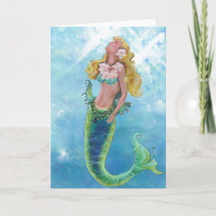 Dreamy Mermaid Sparkling Sea Greeting Card Karte