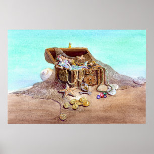 DREAMY MERMAID von SHARON SHARPE Poster