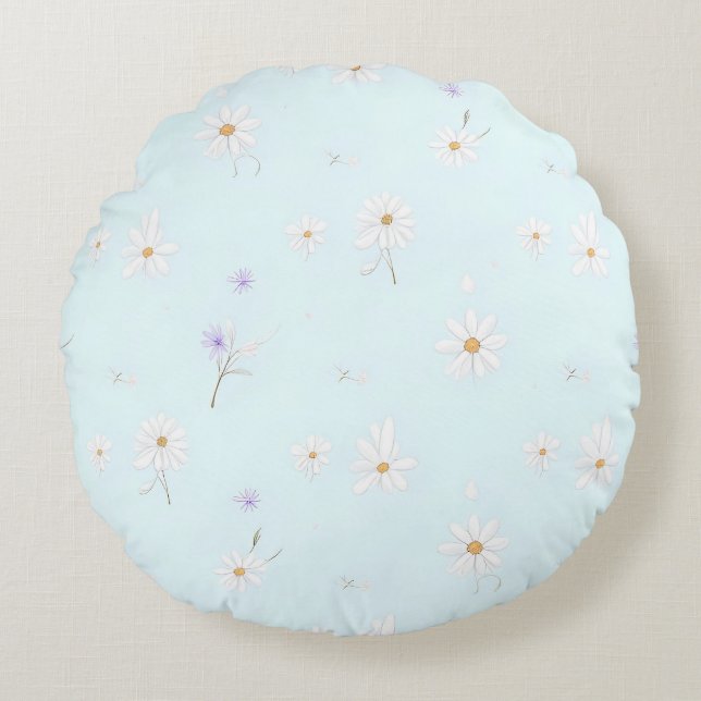 Dreamy Mint Meadow Rundes Kissen (Vorderseite)