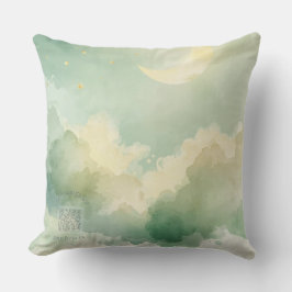 Dreamy Moon & Cloud Nursery Throw Pillow | Music Kissen