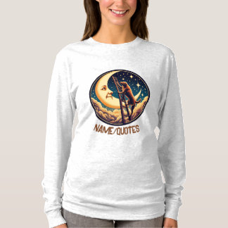 Dreamy Moon & Dog Climbing Ladder T-Shirt
