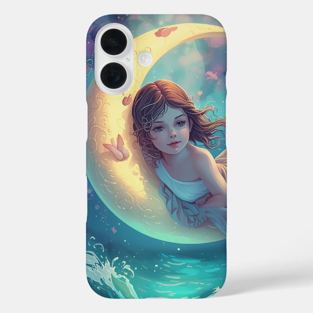 Dreamy Moon Girl iPhone Case Design | Cute Baby Mo (Rückseite)