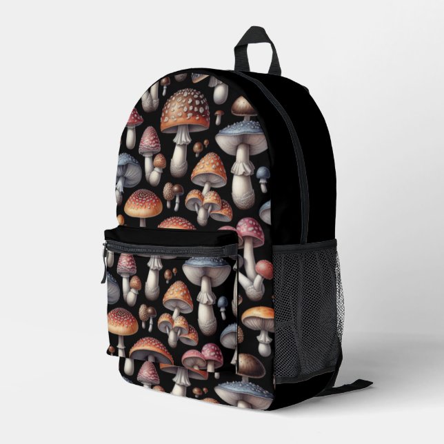 Dreamy Mushrooms Bedruckter Rucksack (Rückseitige Ecke Rechts)