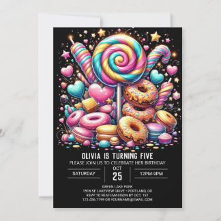 Dreamy Niedlich Candyland Digital Geburtstag Einladung