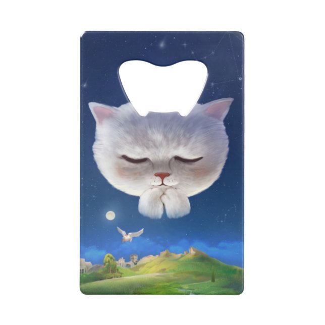 Dreamy Night Sky mit Cat Geldbeutel Flaschenöffner (Vorderseite)