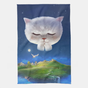 Dreamy Night Sky mit Cat Geschirrtuch