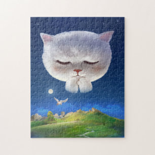 Dreamy Night Sky mit Cat Puzzle