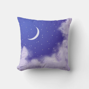 Dreamy Night Sky mit Crescent Moon Kissen