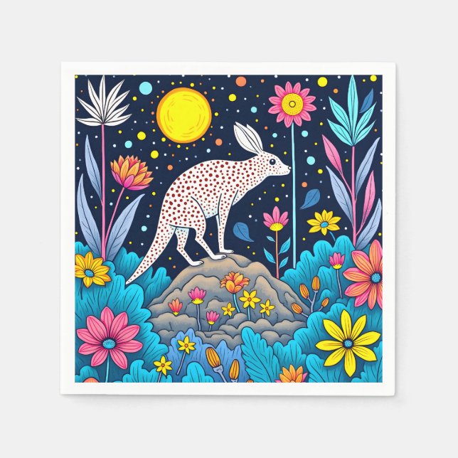 Dreamy Nighttime Forest Serviette (Vorderseite)