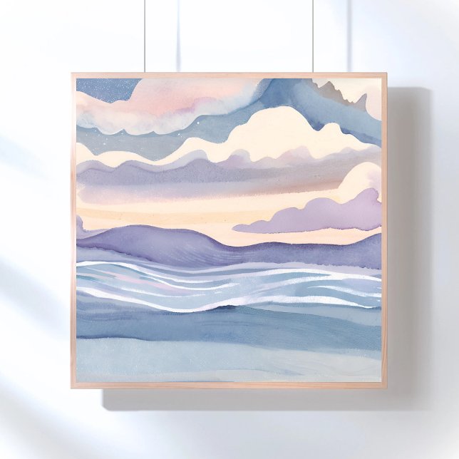 Dreamy Ocean Waves | Aquarellmalerei Poster (Von Creator hochgeladen)