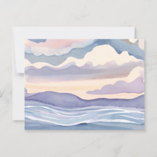 Dreamy Ocean Waves   Wasserfarbenpastel Postkarte