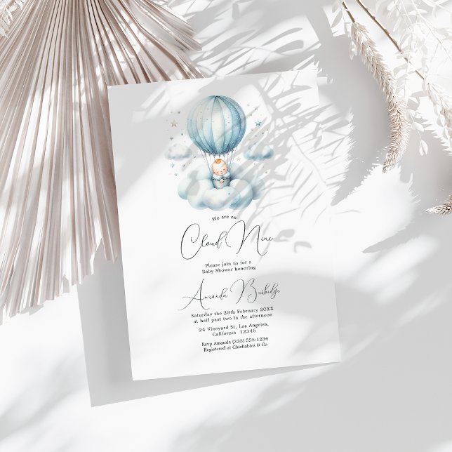 Dreamy on Cloud 9 Babydusche Einladung (Dreamy On Cloud 9 Baby Shower Invitation)