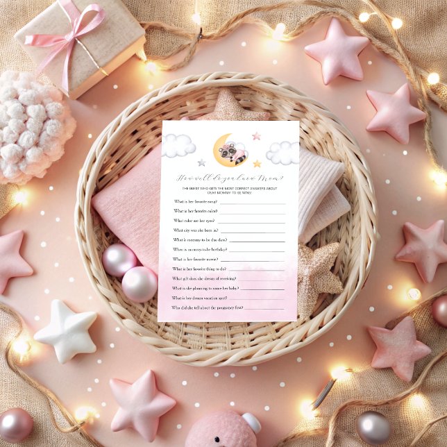 Dreamy Over the Moon Raccoon Girl Baby Shower Game (Dreamy Over the Moon Raccoon Girl Baby Shower Game)