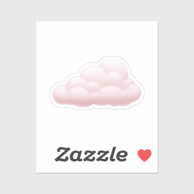 Dreamy Pastel Ästhetisch Soft Pink Cloud Emoji Art Aufkleber (Blatt)