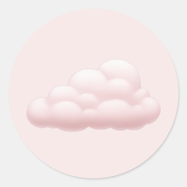 Dreamy Pastel Ästhetisch Soft Pink Cloud Emoji Art Runder Aufkleber (Vorderseite)