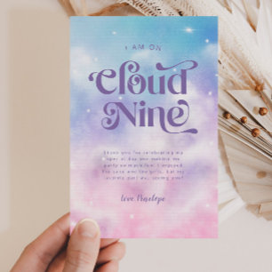 Dreamy Pastel Cloud Nine 9. Geburtstagsparty Dankeskarte