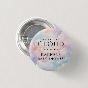 Dreamy Pastel Cloud Nine Baby Dusche Button