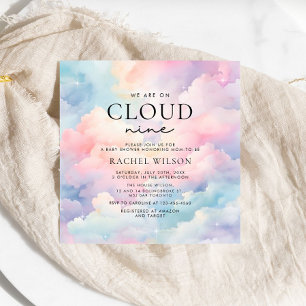 Dreamy Pastel Cloud Nine Baby Dusche Einladung