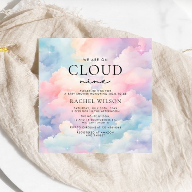 Dreamy Pastel Cloud Nine Baby Dusche Einladung (Von Creator hochgeladen)