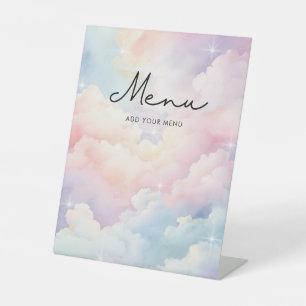 Dreamy Pastel Cloud Nine Menu Kinderdusche Sockelschild
