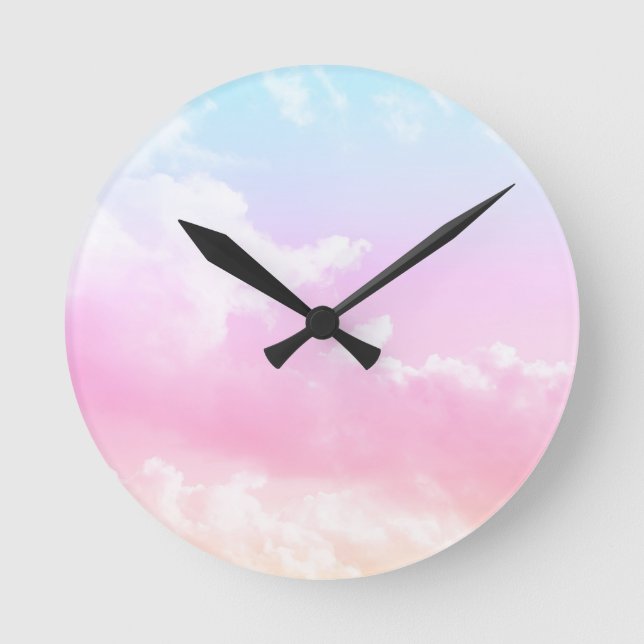 Dreamy Pastel Clouds #1 #decor #art Runde Wanduhr (Vorderseite)