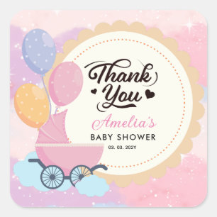 Dreamy Pastel Clouds Kinderdusche Danke Sticker