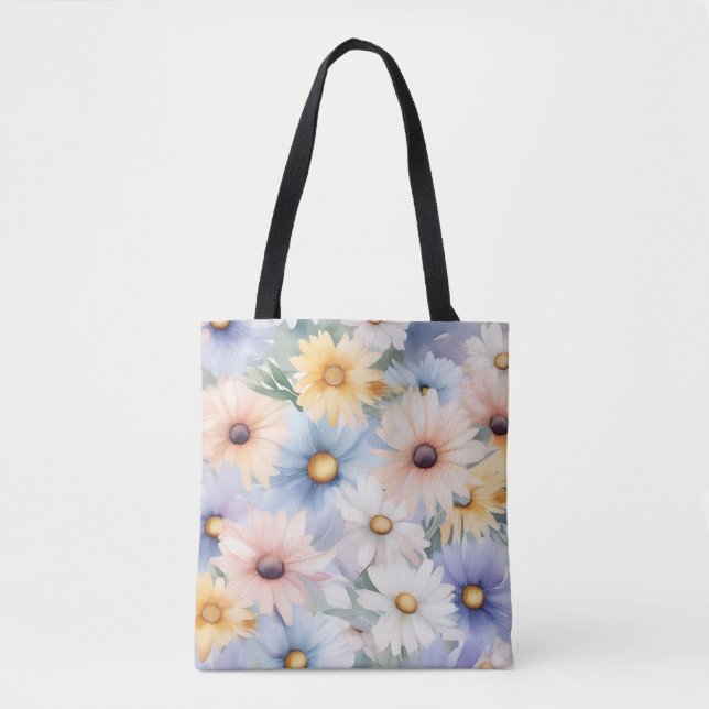 Dreamy Pastel Daisies Muster Wasserfarbe (Vorderseite)