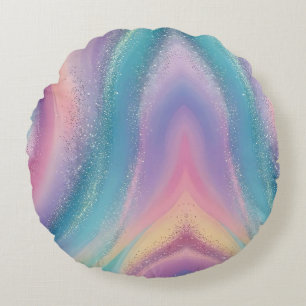 Dreamy Pastel Galaxy Abstrakt Art Design Rundes Kissen