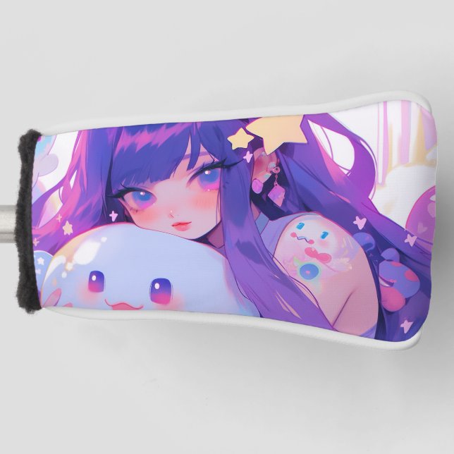 Dreamy Pastel Kawaii Magical Anime Girl Ästhetik Golf Headcover (Vorderseite)