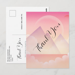 Dreamy Pastel Mountain Landschaft Danke Postkarte