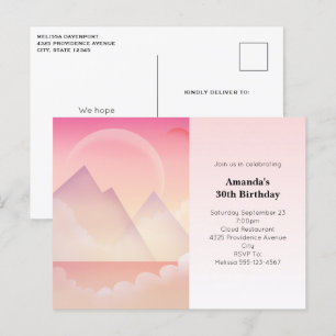 Dreamy Pastel Mountain Landschaft Einladung Postkarte