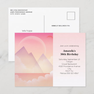 Dreamy Pastel Mountain Landschaft Einladung Postkarte